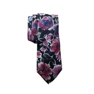 Viaggio 100% Silk Watercolor Floral Tie muted Dusty Rose Plum Mauve Necktie